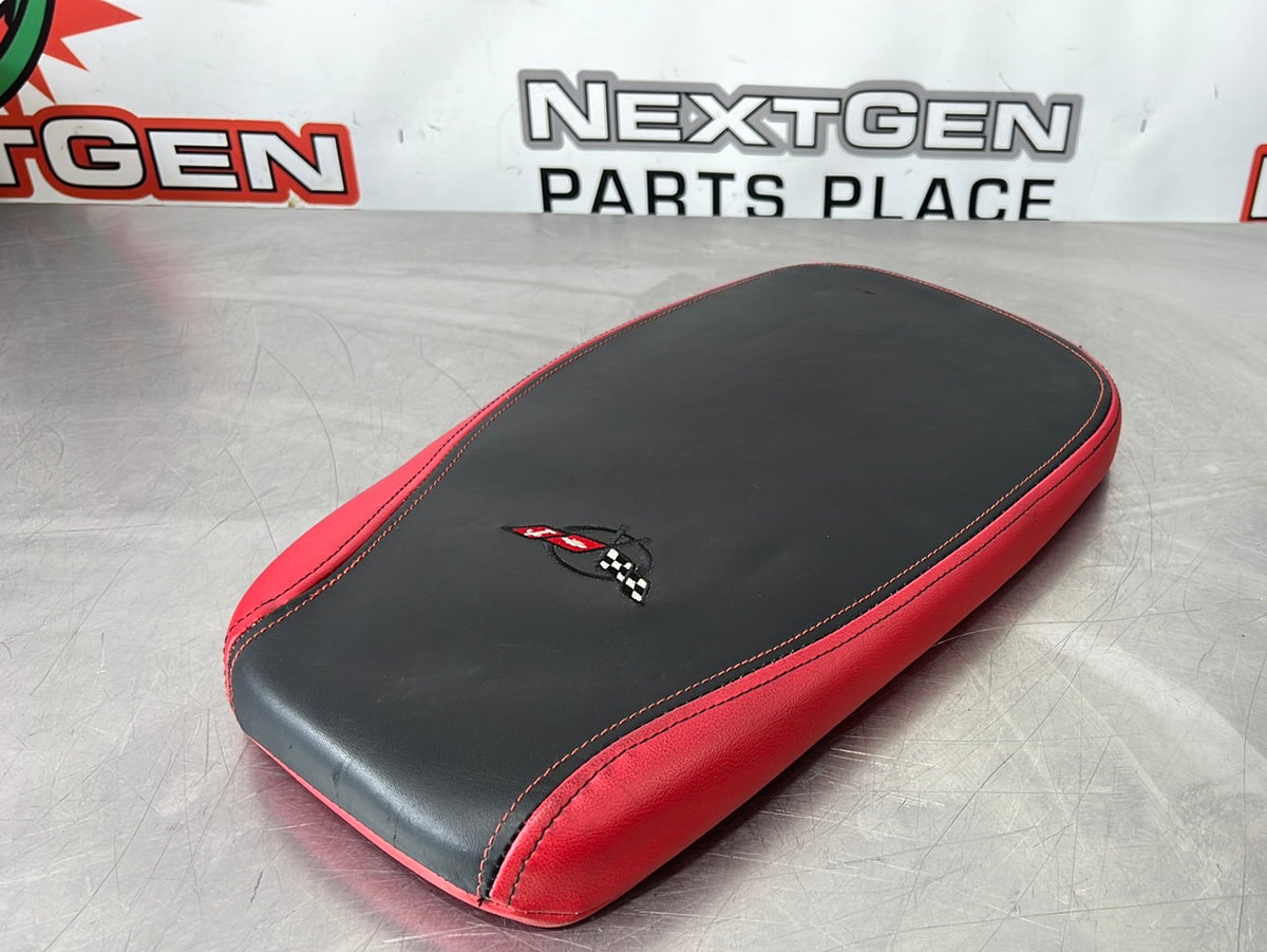 9704 C5 CORVETTE CENTER CONSOLE LID PAD & COVER RED / BLACK AFTERMARK NextGenPartsPlace