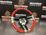 2011 FORD MUSTANG GT STEERING WHEEL RED LEATHER OEM #828