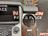 2014 FORD F350 RADIO BEZEL CLIMATE CONTROL WOOD TRIM OEM #857