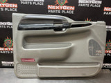 2004 FORD F250 FRONT LH DRIVER DOOR PANEL GREY W/ CARBON FIBER OEM #944