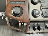 2014 FORD F350 RADIO BEZEL CLIMATE CONTROL WOOD TRIM #872