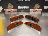 2011 GMC SIERRA 2500HD CREW CAB WOOD FRONT AND REAR POWER WINDOW SWITCHES #1047
