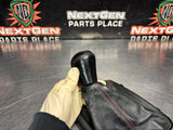 2004 PONTIAC GTO 6 SPEED MANUAL SHIFTER KNOB W BOOT AND TRIM RED STITCH OEM #1438