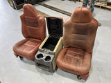08-10 F250 KING RANCH REAR CAPTIAN SEATS WITH CENTER CONSOLE OEM  #3849