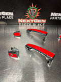 2009 PONTIAC G8 RED / CHROME LH RH SIDE EXTERIOR DOOR HANDLES FRONT & REAR #948
