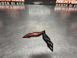 14-19 C7 CORVETTE CARBON FLASH BOWTIE EMBLEM CROSSED FLAGS #1181