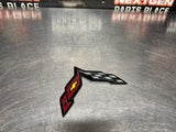 14-19 C7 CORVETTE CARBON FLASH BOWTIE EMBLEM CROSSED FLAGS #1181