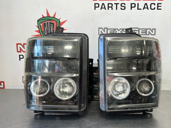 08-10 FORD F350 SUPERDUTY  AFTERMARKET RECON SMOKED/BLACK HEADLIGHTS HALOS #291