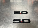 2013 FORD MUSTANG GT 5.0 FENDER EMBLEMS LH/RH BLACK OEM #990