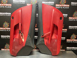 05-13 C6 CORVETTE OEM USED BLACK AND RED DOOR PANELS WITH MEMORY OEM #1080