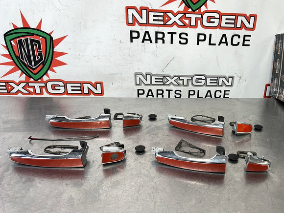 2009 PONTIAC G8 PAINTED LH RH SIDE EXTERIOR DOOR HANDLES FRONT & REAR IGNITION ORANGE #397