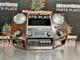 2011 FORD F250 F350 RADIO BEZEL CLIMATE CONTROL LOADED WOOD TRIM #1346