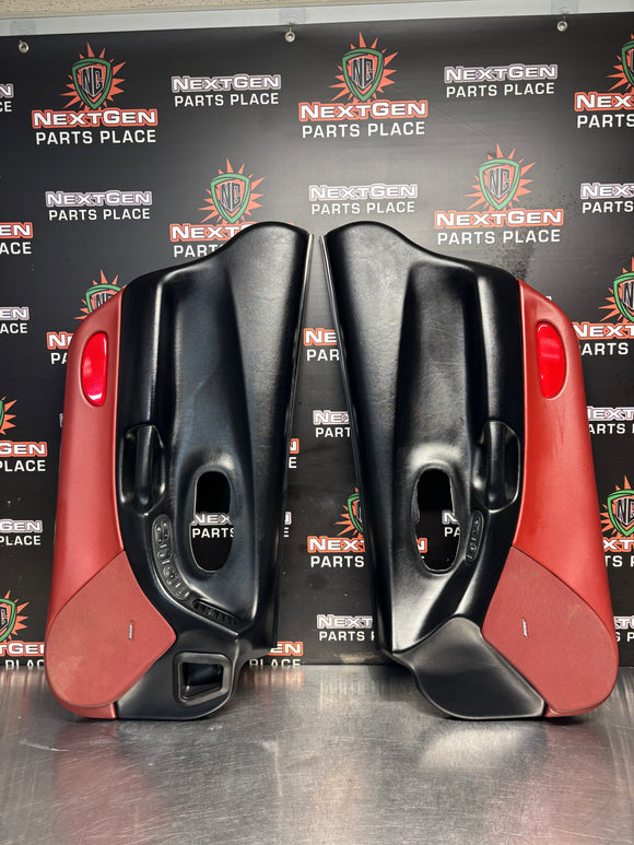97-04 C5 CORVETTE DOOR PANELS BLACK/ FIRETHORN RED OEM #1150