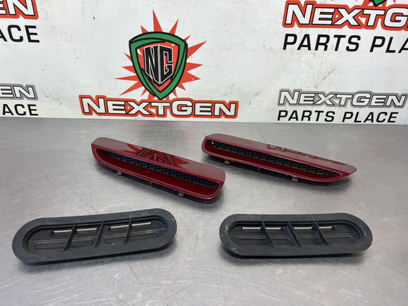 08-09 PONTIAC G8 RED METALLIC HOOD SCOOP VENTS W DUCTS OEM #542