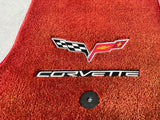 2005 C6 CORVETTE  LLOYD FRONT FLOOR MATS RED #440