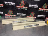 2011 FORD MUSTANG GT LH AND RH ILLUMINATED DOOR SILL TRIM SET TAN OEM #1357
