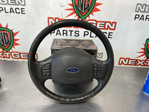 2005 FORD F250 STEERING WHEEL W CRUISE CONTROL, STEREO, TEMP FAN OEM 5C74-3F563-ACW #519