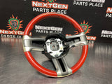 2011 FORD MUSTANG GT STEERING WHEEL RED LEATHER OEM #828