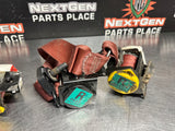 97-04 C5 CORVETTE FIRETHORN RED SEAT BELTS RH LH DRIVER PASSENGER OEM #1150