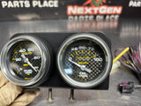 05 PONTIAC GTO AUTO METER CARBON GTO DUAL POD GAUGES FUEL / OIL PRESSURE #1269