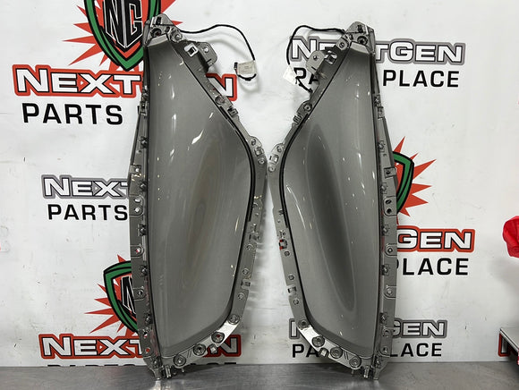 2014 CAMARO SS LH AND RH SIDE DOOR LIGHTED INSERTS GRAY OEM #341