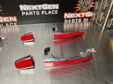 2009 PONTIAC G8 RED / CHROME LH RH SIDE EXTERIOR DOOR HANDLES FRONT & REAR #948