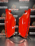 2018 CAMARO SS LH AND RH SIDE DOOR ILLUMINATED INSERTS INFERNO ORANGE OEM #1041