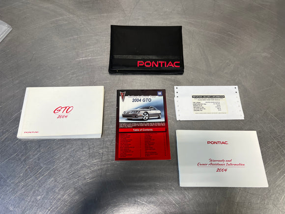 2004 PONTIAC GTO OWNERS MANUAL OEM #693