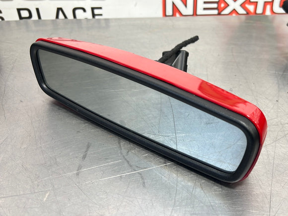 2015 FORD MUSTANG GT REAR VIEW MIRROR with RED OVERLAY OEM  #295