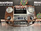 2012 FORD F250 F350 RADIO BEZEL CLIMATE CONTROL LOADED WOOD TRIM #916