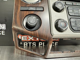 2014 FORD F350 RADIO BEZEL CLIMATE CONTROL WOOD TRIM OEM #857