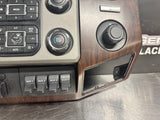 2014 FORD F350 RADIO BEZEL CLIMATE CONTROL WOOD TRIM #872