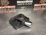2004 PONTIAC GTO 6 SPEED MANUAL SHIFTER KNOB W BOOT AND TRIM RED STITCH OEM #1438