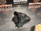 2004 PONTIAC GTO 6 SPEED MANUAL SHIFTER KNOB W BOOT AND TRIM RED STITCH OEM #1438