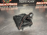 2004 PONTIAC GTO 6 SPEED MANUAL SHIFTER KNOB W BOOT AND TRIM RED STITCH OEM #1438